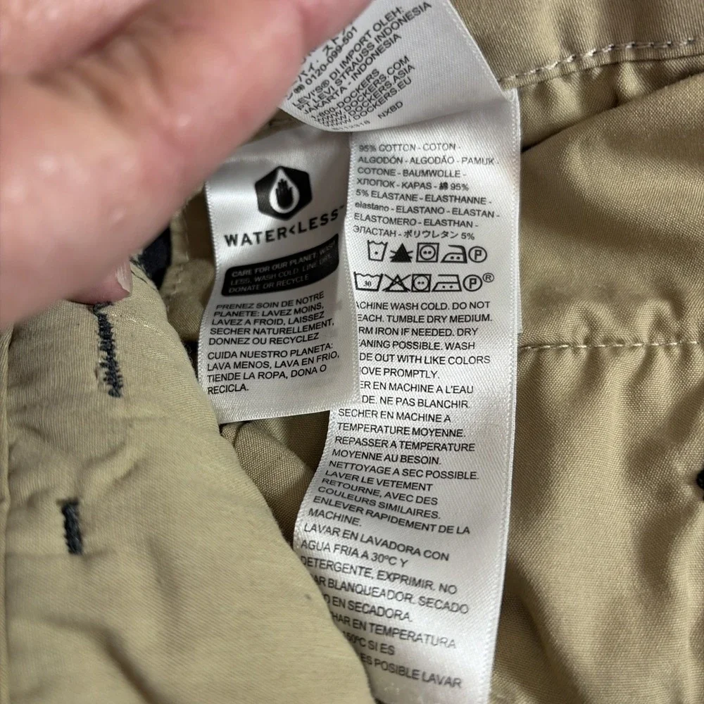 DockERS Men's Dark Gray Straight Fit Flat Front Khakis Chinos 46‎